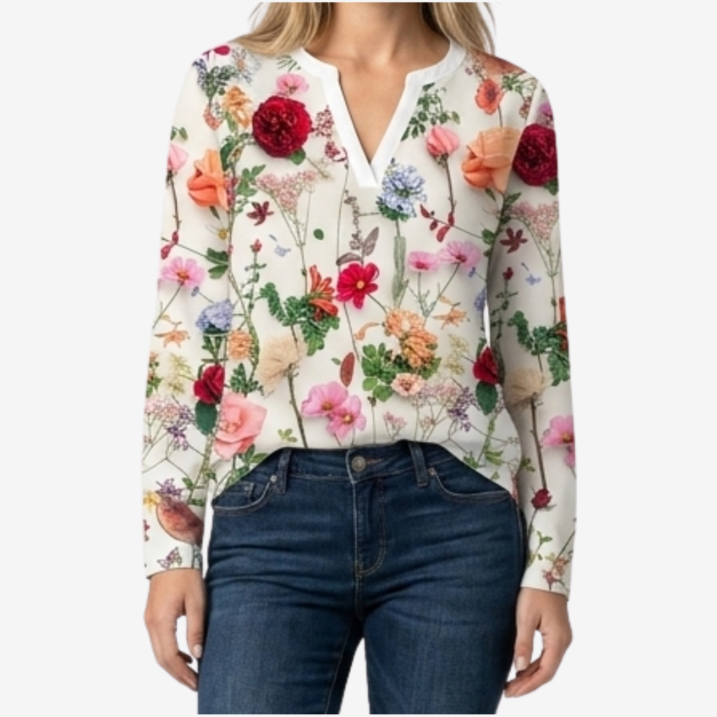 Coutivo - Blouse Femme Fluide Imprimé Floral Style Classique Intemporel