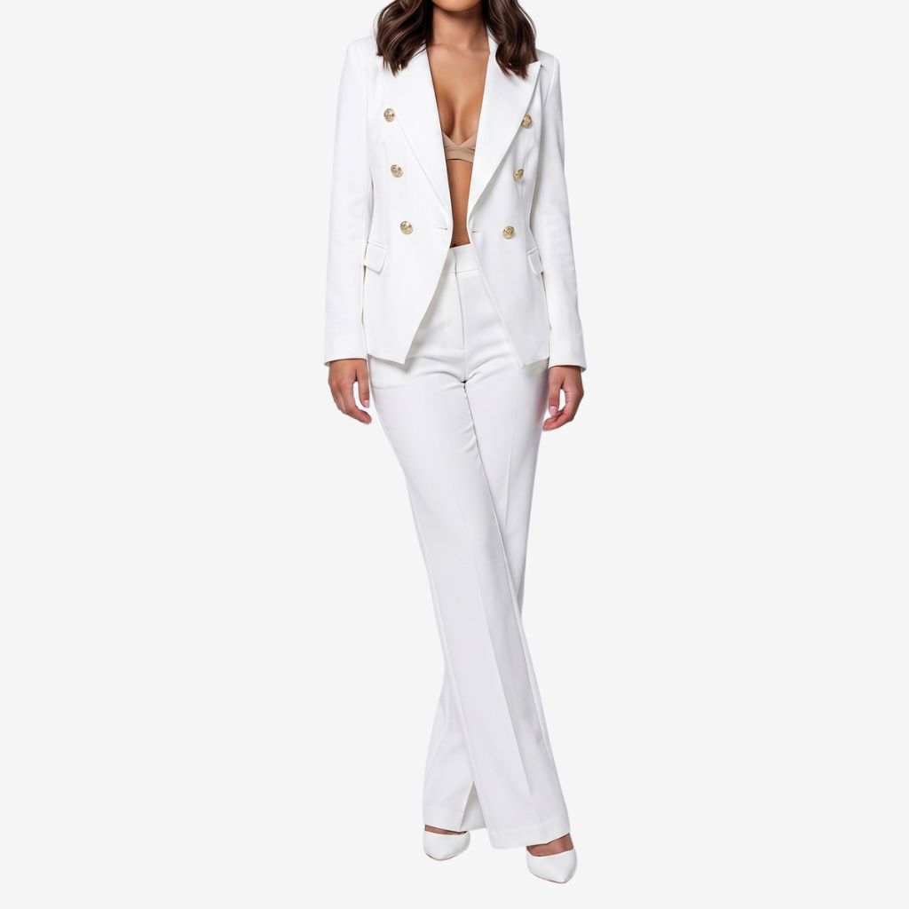 Coutivo - Blazer Femme Classique Double Boutonnage Coupe Slim Intemporelle