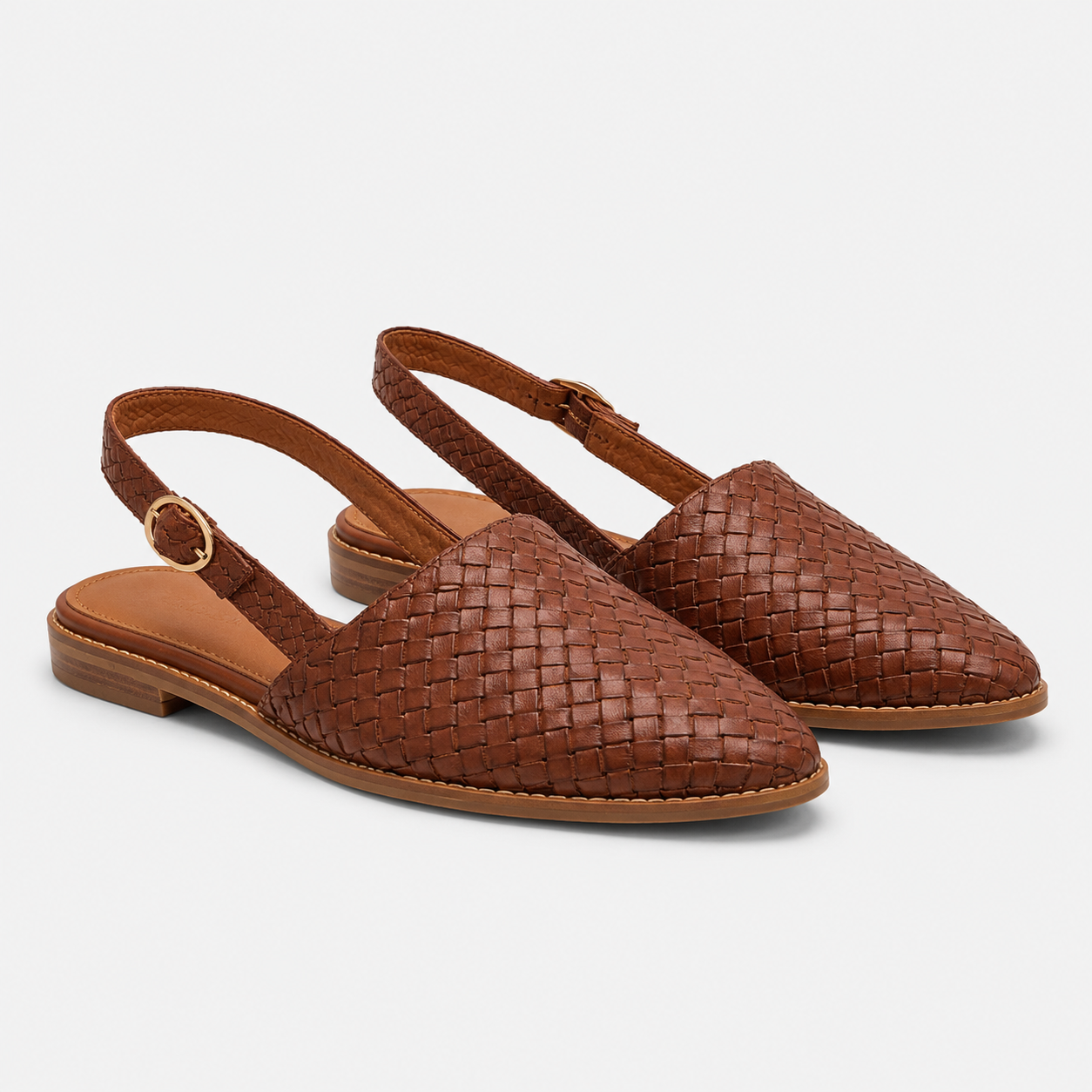 Coutivo - Ballerines Femme Bride Arrière Tressées Bout Pointu Élégance Confort Quotidien