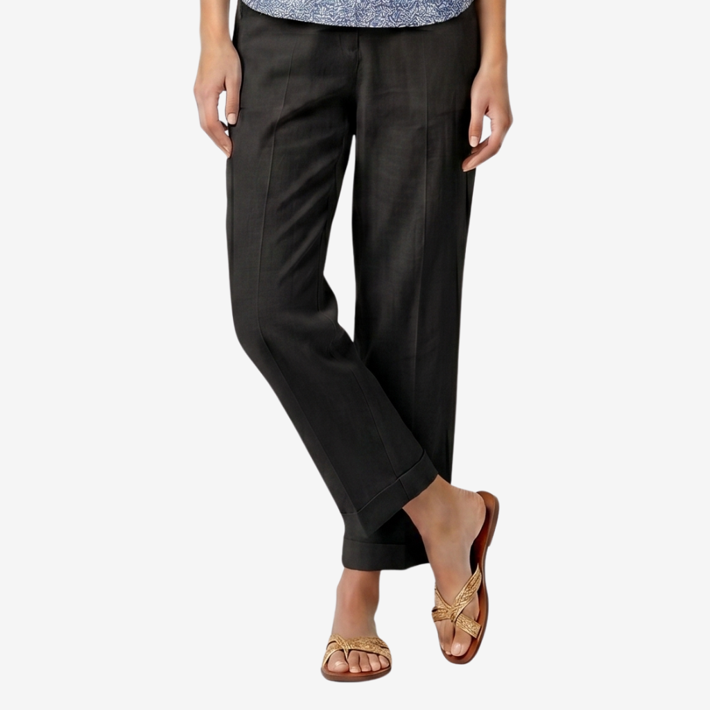 Coutivo - Pantalon Femme Lin Mélangé Léger Respirant Coupe Classique