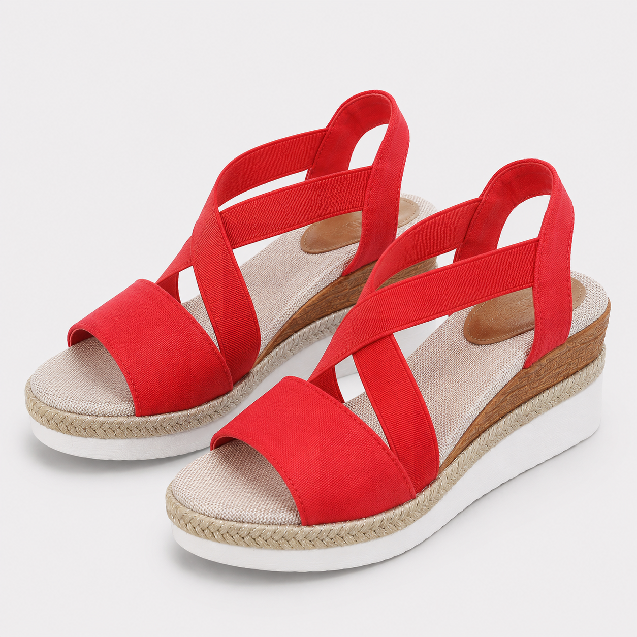 Coutivo - Sandales Femme Compensées Brides Élastiques Confort Léger Style Moderne Élégant