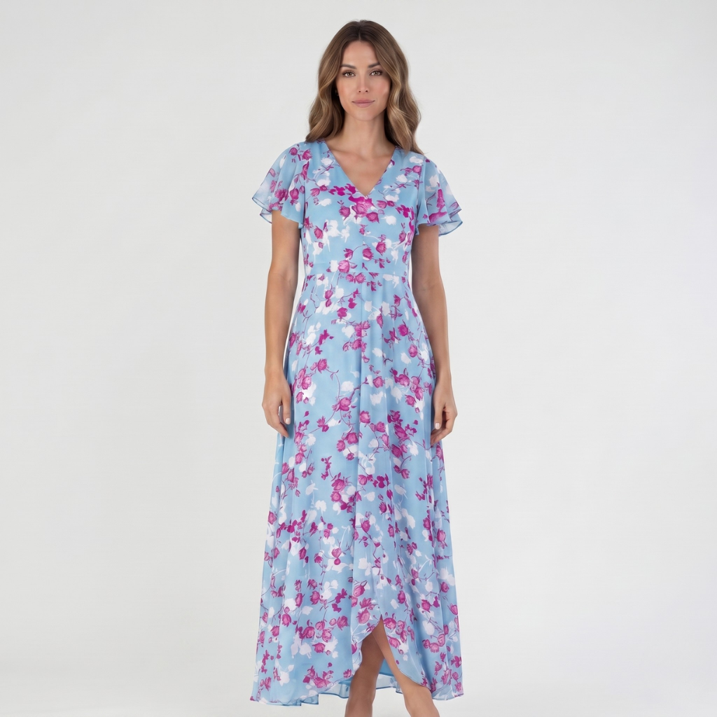 Coutivo - Robe Été Femme Confort Polyester Col V Maxi Fleurie