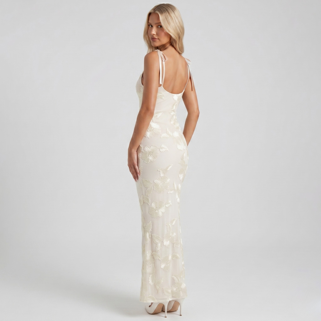 Coutivo - Robe Longue Mousseline Femme Silhouette Élégante Intemporelle