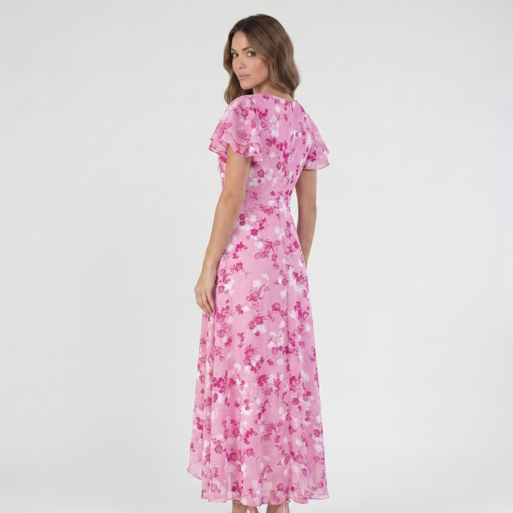 Coutivo - Robe Été Femme Confort Polyester Col V Maxi Fleurie