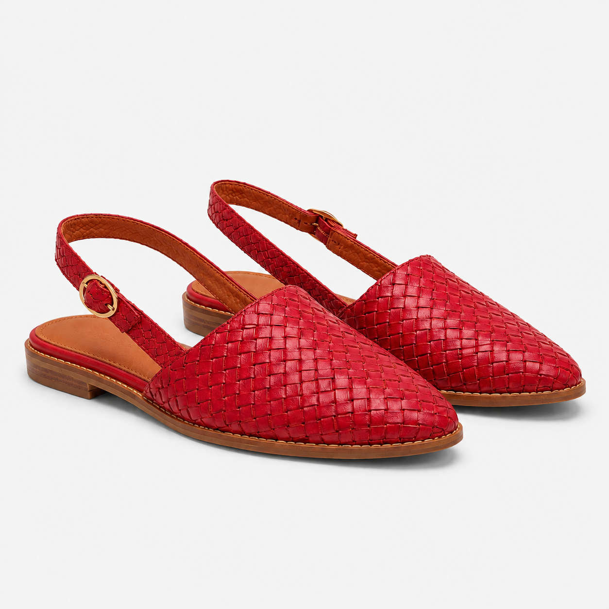 Coutivo - Ballerines Femme Bride Arrière Tressées Bout Pointu Élégance Confort Quotidien