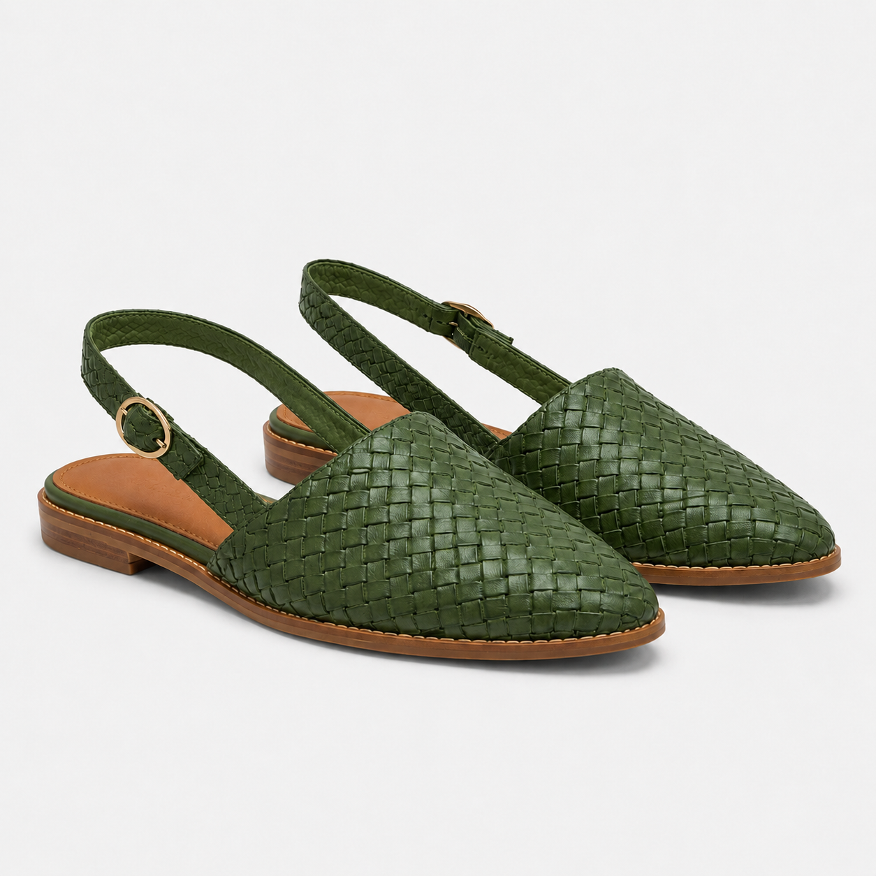 Coutivo - Ballerines Femme Bride Arrière Tressées Bout Pointu Élégance Confort Quotidien