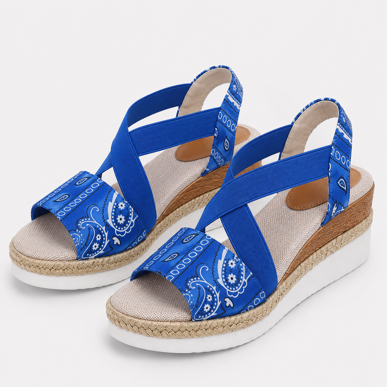 Coutivo - Sandales Femme Compensées Brides Élastiques Confort Léger Style Moderne Élégant