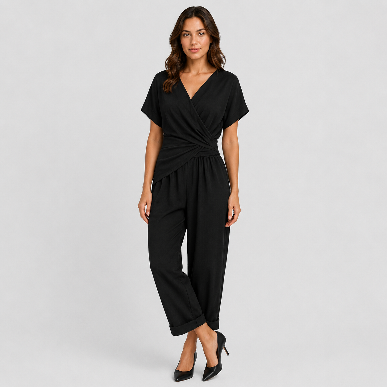 Coutivo - Ensemble Femme Deux Pièces Coupe Fluide Col Croisé Élégance Confort Quotidien