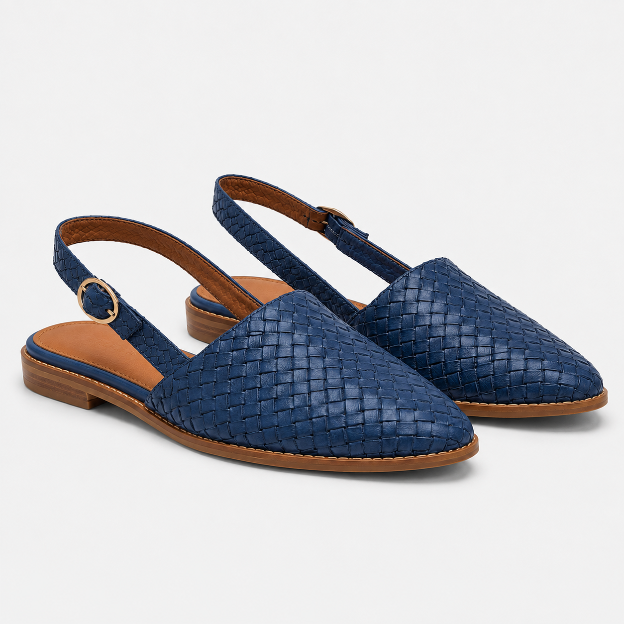 Coutivo - Ballerines Femme Bride Arrière Tressées Bout Pointu Élégance Confort Quotidien
