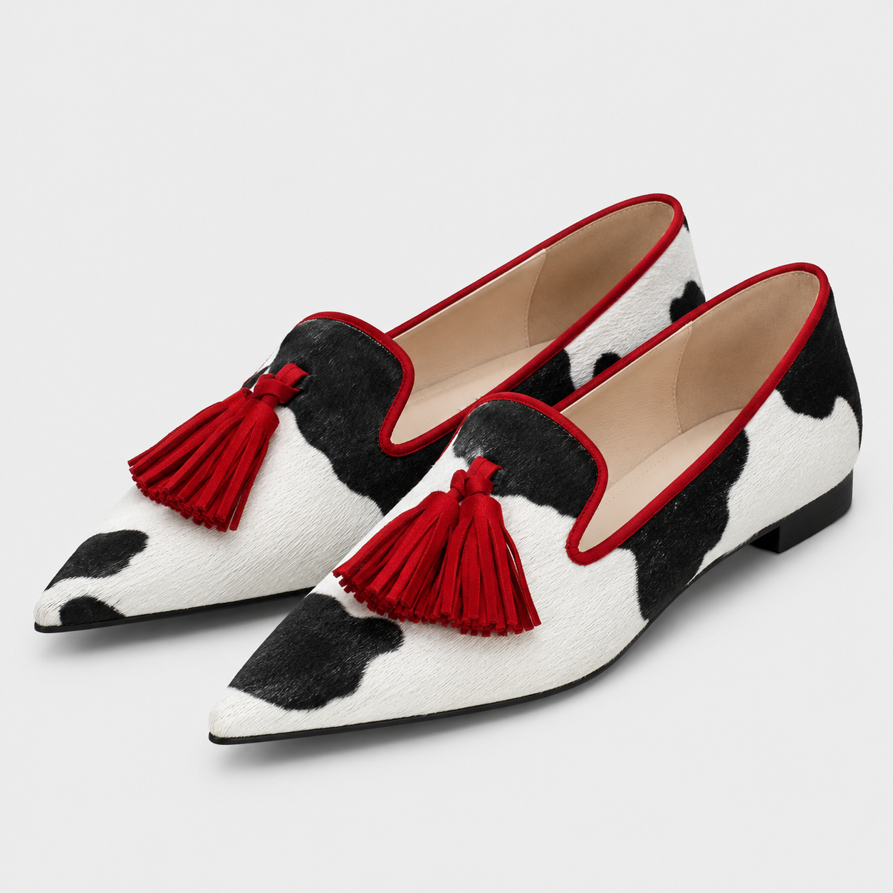 Coutivo - Ballerines Femme Motif Animal Pompons Élégance Classique Confort Quotidien