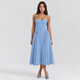 Coutivo - Robe Femme Midi Bretelles Fines Coupe Évasée Élégance Intemporelle Confort Raffiné