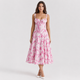 Coutivo - Robe Femme Midi Bretelles Fines Coupe Évasée Élégance Classique Confort Raffiné