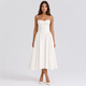 Coutivo - Robe Femme Midi Bretelles Fines Coupe Évasée Élégance Intemporelle Confort Raffiné