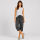 Coutivo - Pantalon Femme Lin Longueur Genou Taille Élastique Confort Léger Style Décontracté