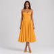 Coutivo - Robe Femme Midi Bretelles Fines Coupe Évasée Élégance Intemporelle Confort Raffiné