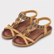Coutivo - Sandales Femme Bohème Perles Décoratives Brides Croisées Confort Quotidien Style Élégant