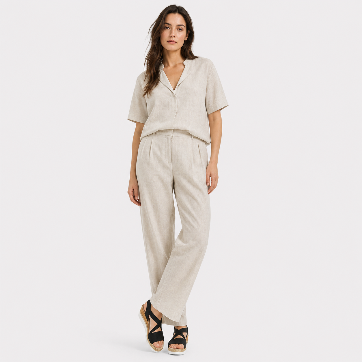 Coutivo - Sandales Femme Compensées Brides Élastiques Confort Léger Style Moderne Élégant