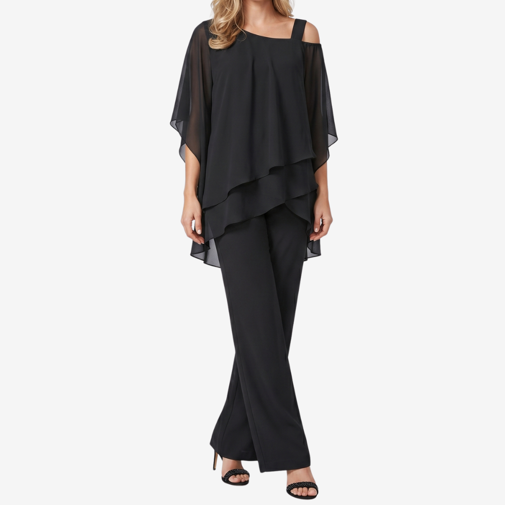 Coutivo - Ensemble Femme Chic 2 Pièces Haut Asymétrique