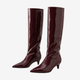 Coutivo - Bottes Genou Femme Similicuir Verni Talon Bas Élégant