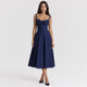 Coutivo - Robe Femme Midi Bretelles Fines Coupe Évasée Élégance Classique Confort Raffiné