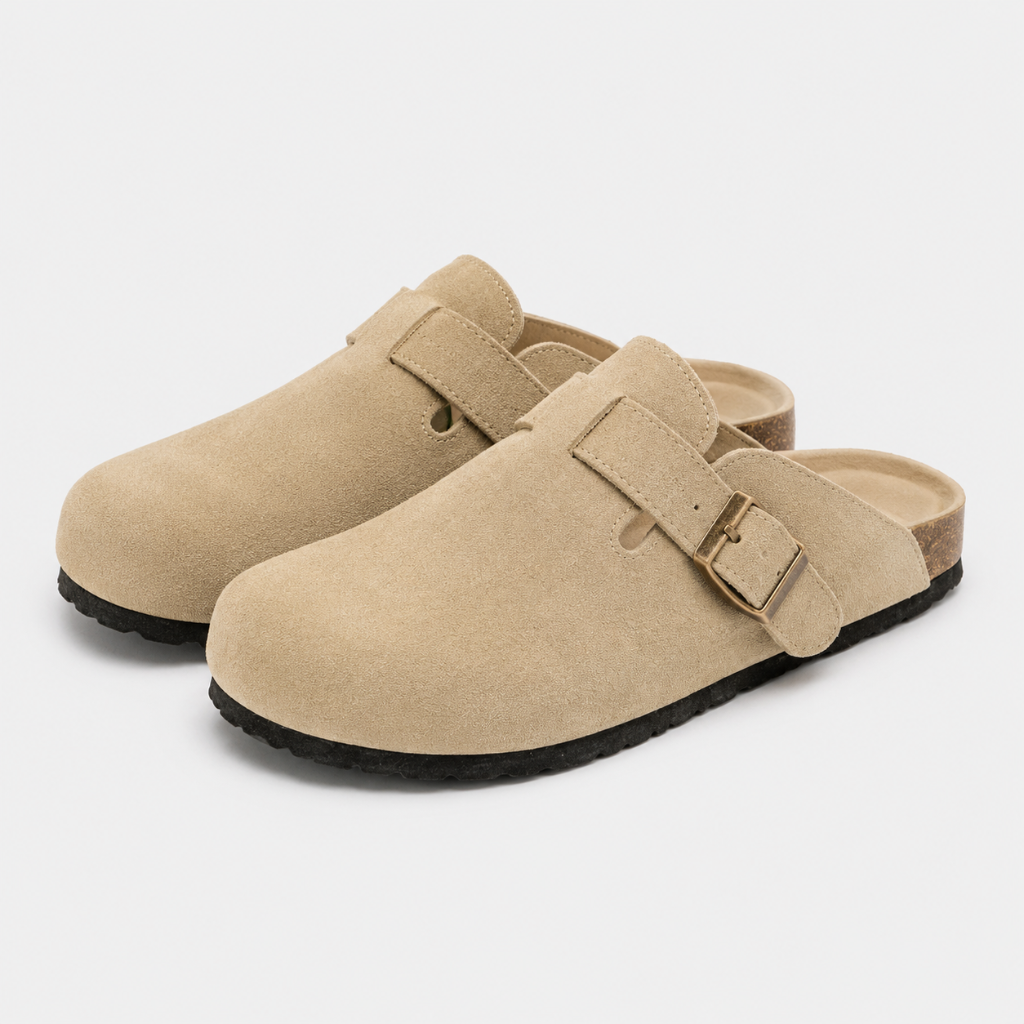 Coutivo - Sabots Femme Suédés Boucle Ajustable Confort Quotidien Style Minimaliste