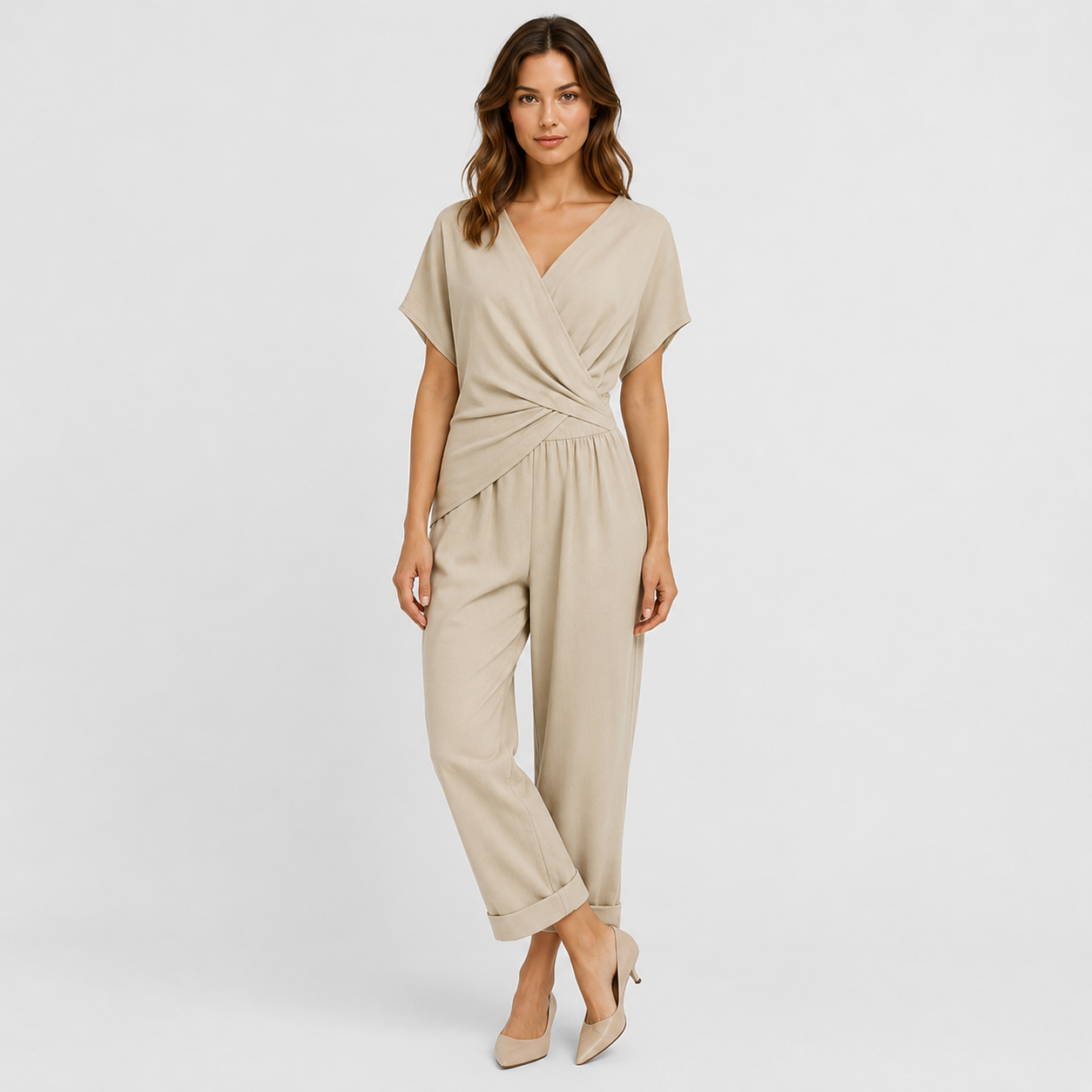 Coutivo - Ensemble Femme Deux Pièces Coupe Fluide Col Croisé Élégance Confort Quotidien