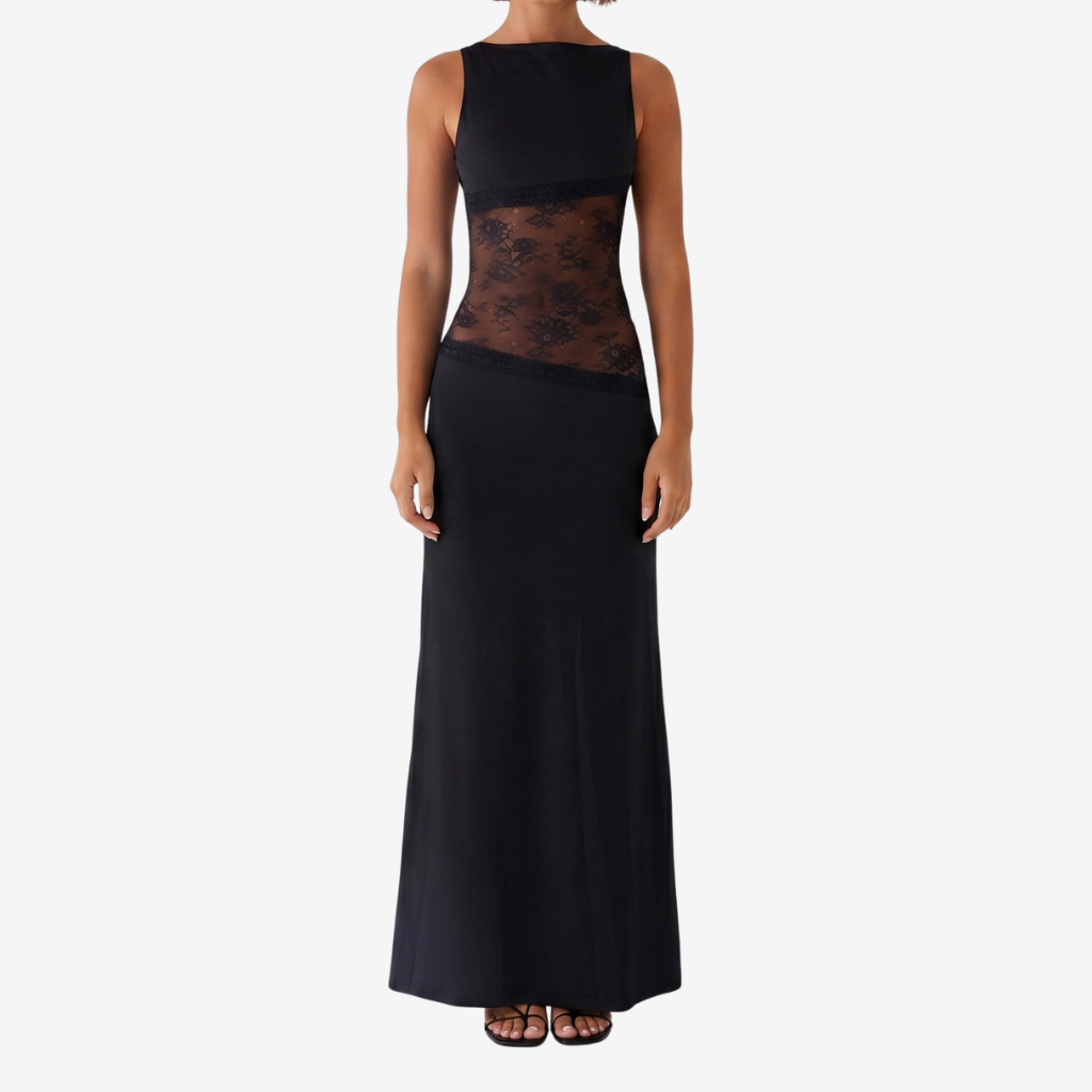 Coutivo - Robe Longue Coupe Ajustée Style Classique Élégant Femme