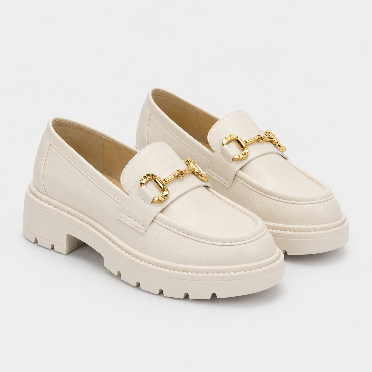 Coutivo - Mocassins Femme Semelle Crantée Détail Métallique Élégance Classique Confort Quotidien