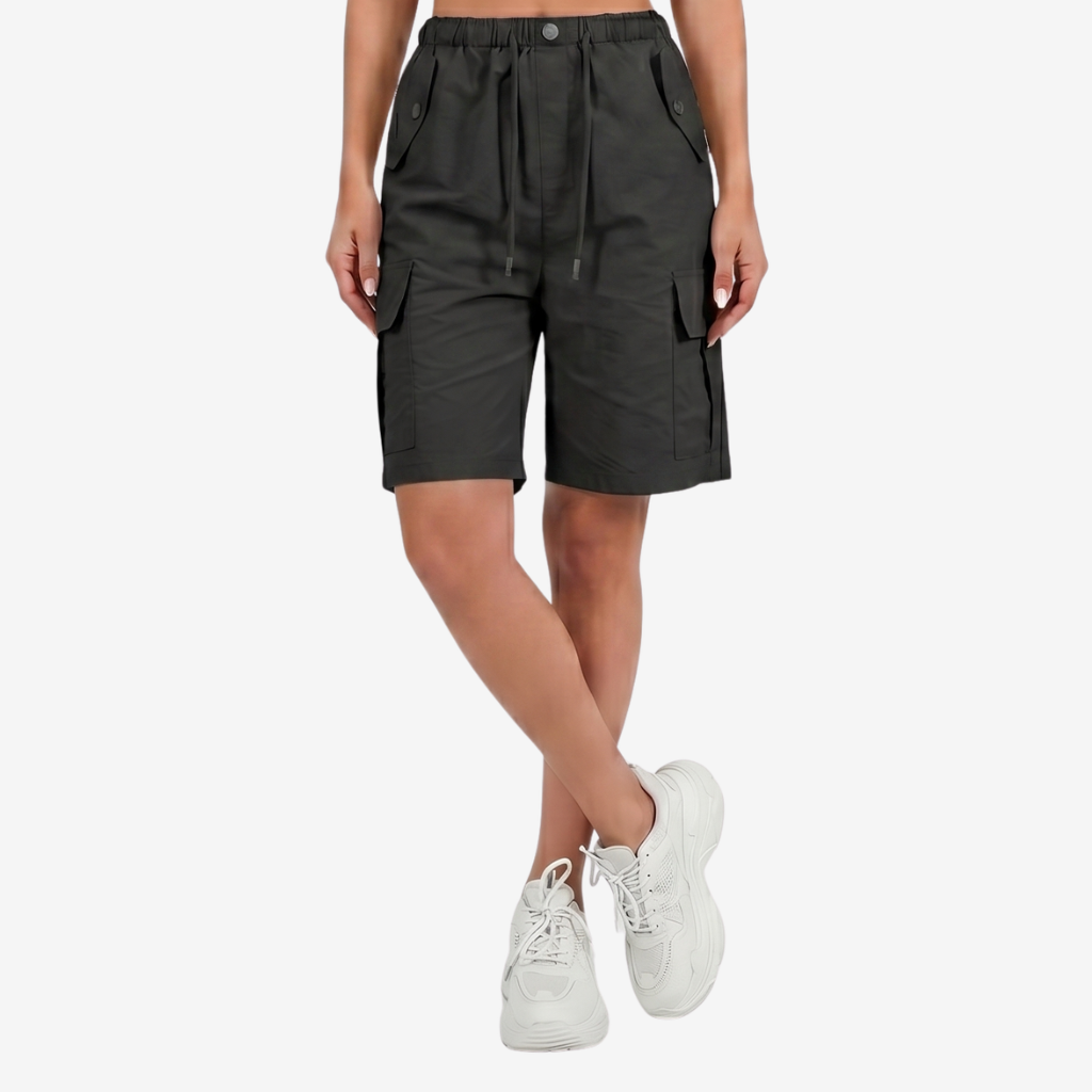 Coutivo - Short Cargo Femme Polyester Confort Coupe Ample Été