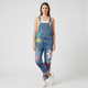 Coutivo - Salopette Femme Denim Imprimé Floral Coupe Droite