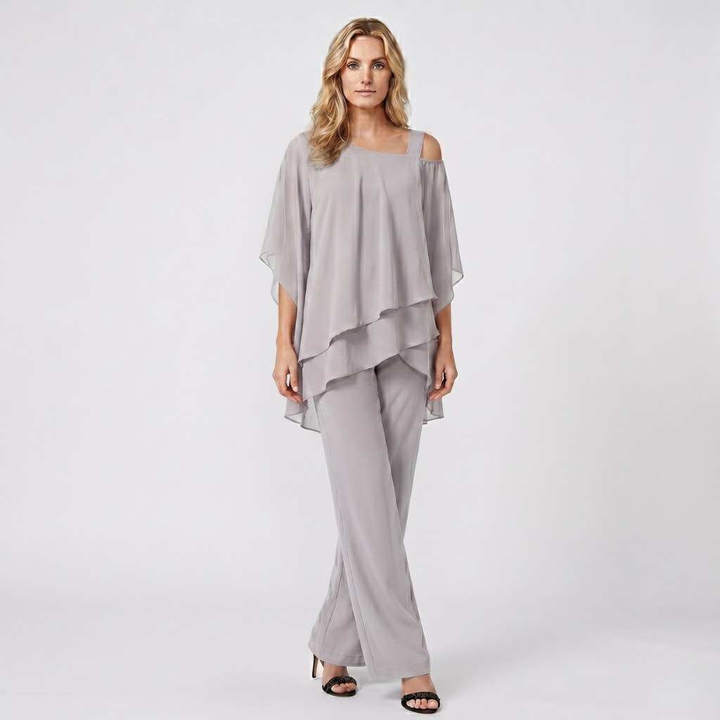 Coutivo - Ensemble Femme Chic 2 Pièces Haut Asymétrique