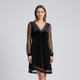Coutivo - Robe noire pour femme, col en V, coupe intemporelle et élégante
