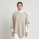 Coutivo - Poncho Femme Maille Polyester Élégant Confort Boutonné