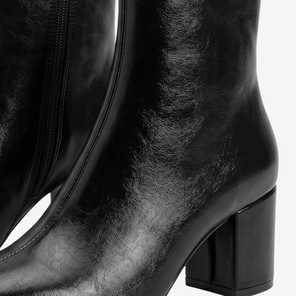 Coutivo - Bottines Femme Similicuir Confort Talon Bloc Style Classique