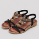 Coutivo - Sandales Femme Bohème Perles Décoratives Brides Croisées Confort Quotidien Style Élégant