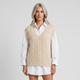 Coutivo - Gilet Femme Maille Texturée Sans Manches Coupe Oversize