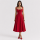 Coutivo - Robe Femme Midi Bretelles Fines Coupe Évasée Élégance Classique Confort Raffiné