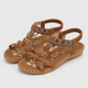 Coutivo - Sandales Femme Bohème Perles Décoratives Brides Croisées Confort Quotidien Style Élégant