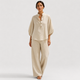 Coutivo - Ensemble Femme Deux Pièces Lin Coupe Ample Boutonnée Élégance Décontractée Confort Léger