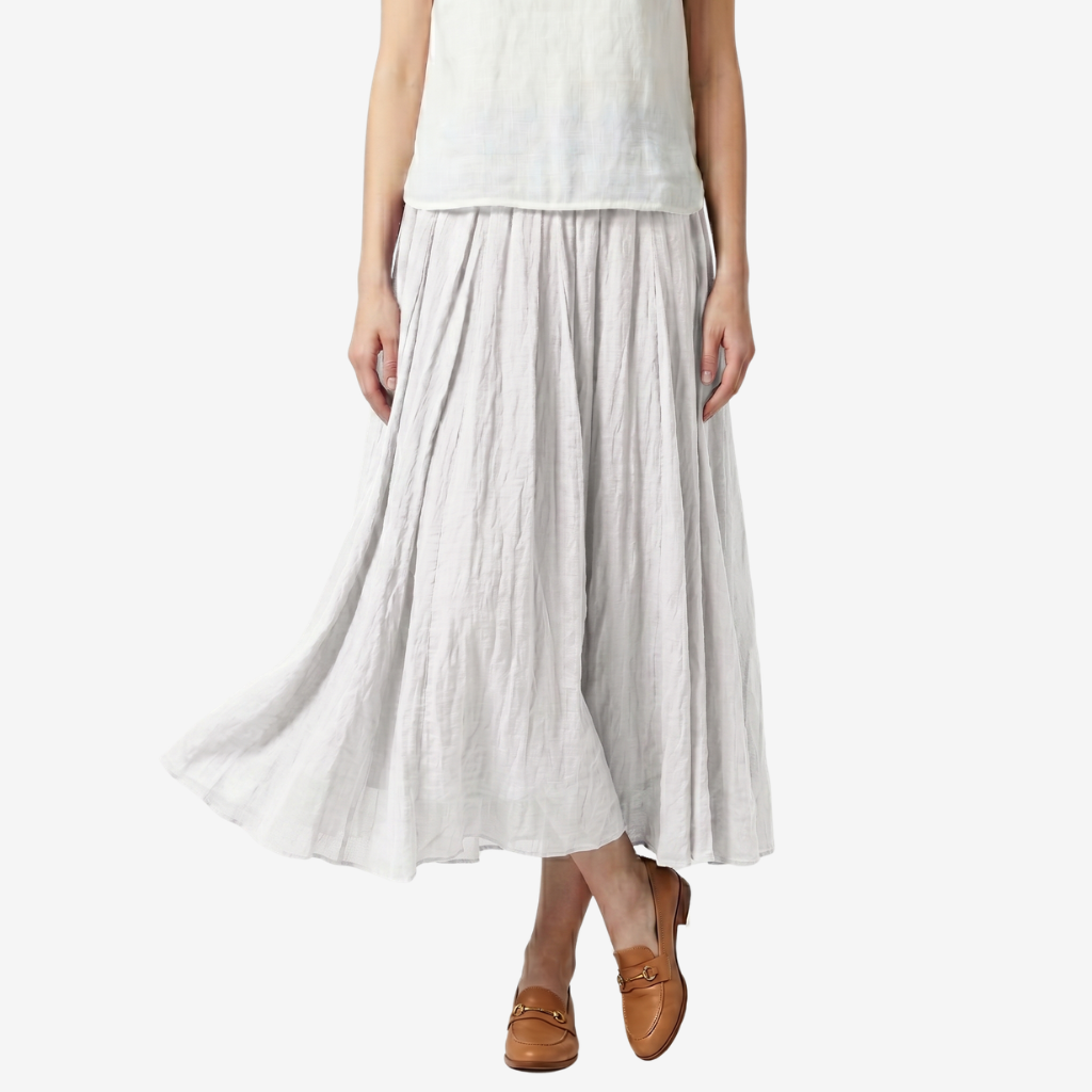 Coutivo - Jupe Maxi Femme Coton Lin Respirant Coupe Fluide Style Classique