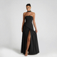 Coutivo - Robe Longue Bustier Élégance Classique Coupe Asymétrique