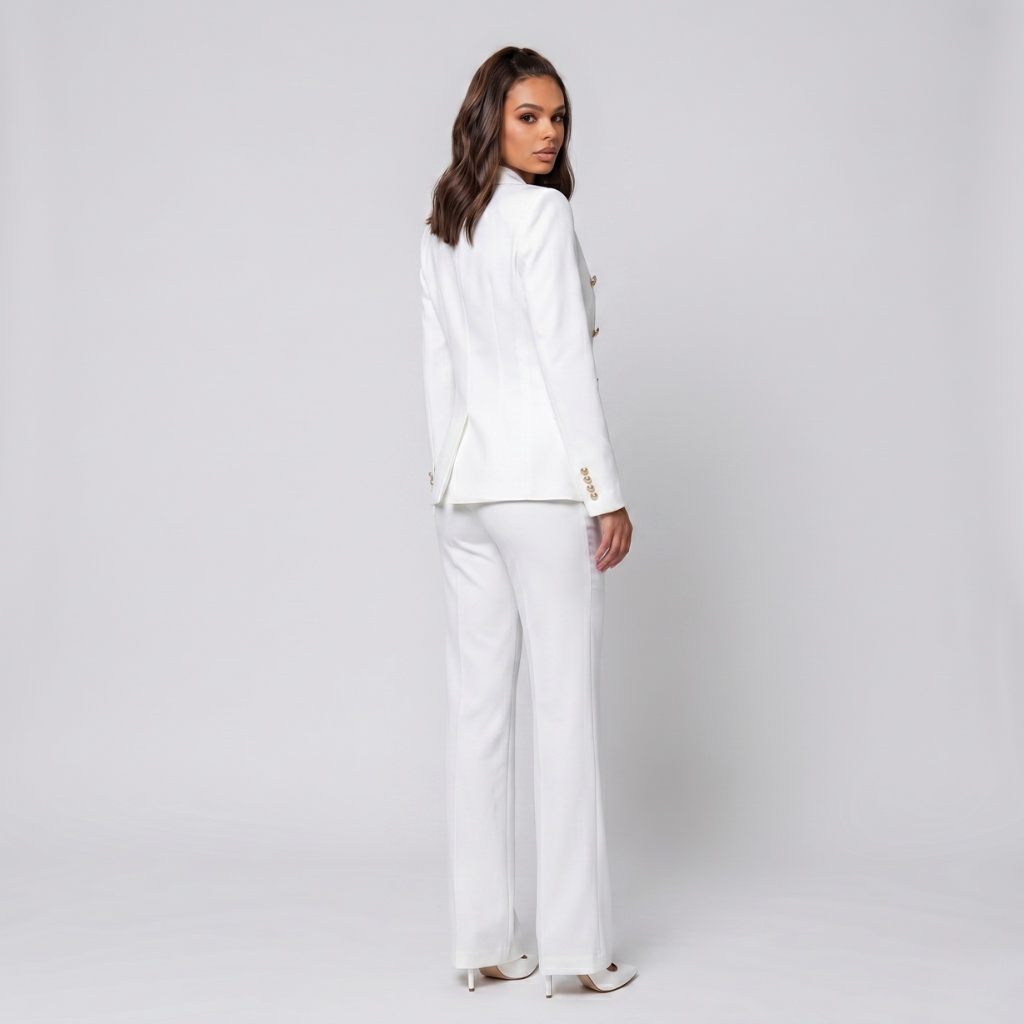 Coutivo - Blazer Femme Classique Double Boutonnage Coupe Slim Intemporelle