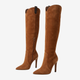 Coutivo - Bottes Cuissardes Femme Cuir Synthétique Confort Talon 8 cm