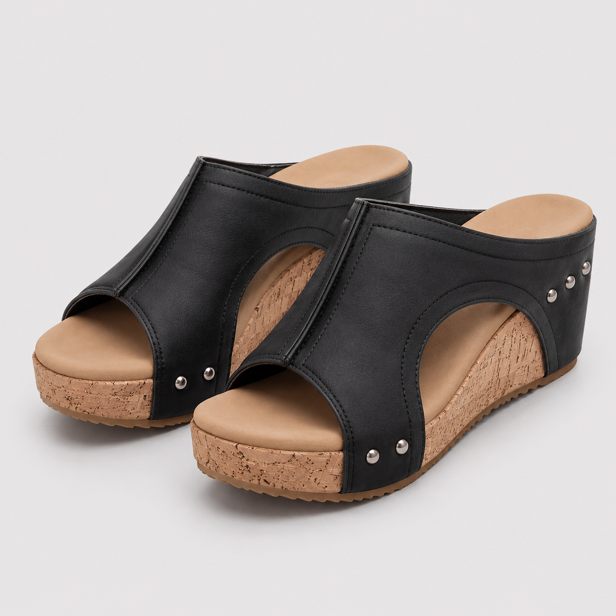 Coutivo - Sandales Femme Compensées Ouvertes Confort Léger Style Décontracté Élégant