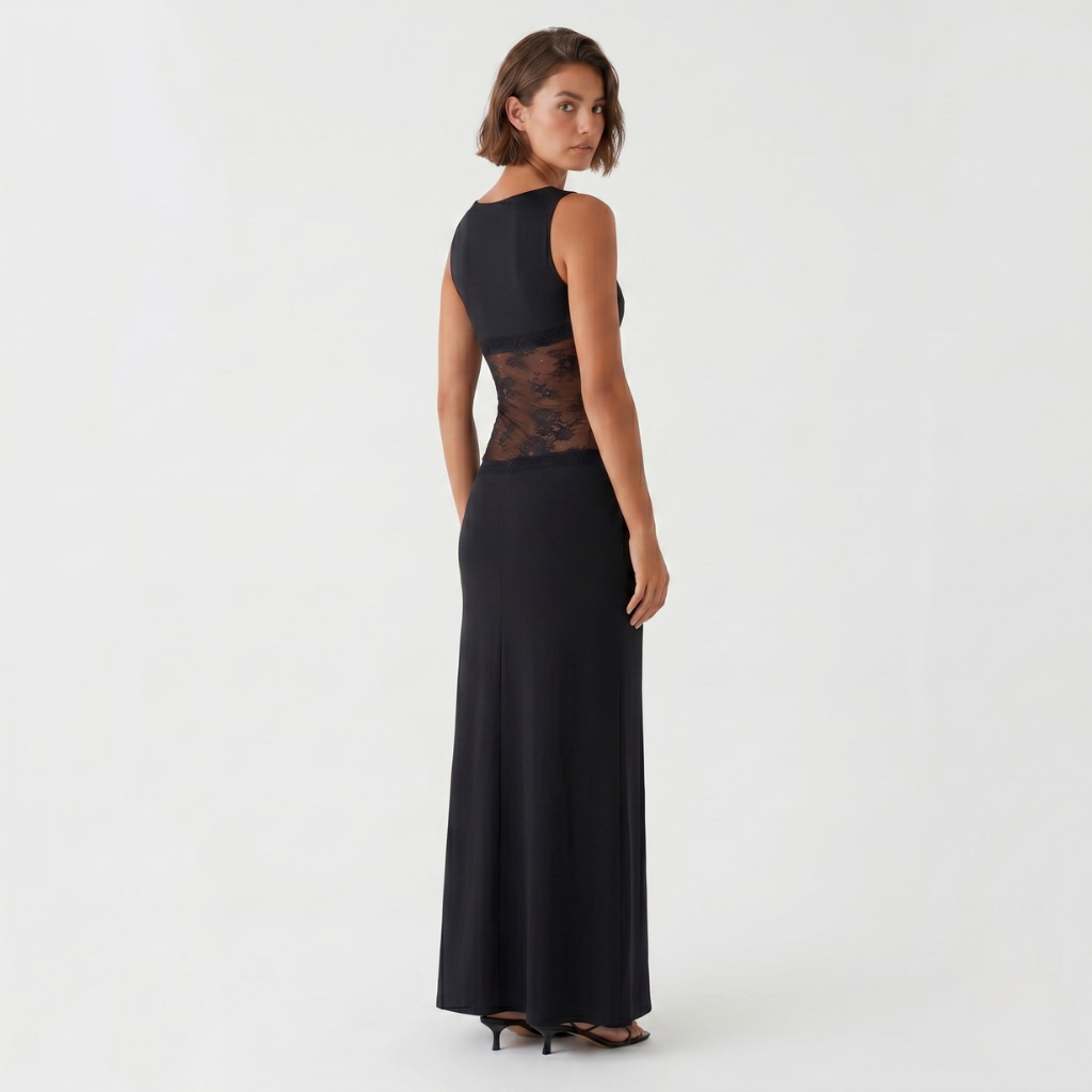Coutivo - Robe Longue Coupe Ajustée Style Classique Élégant Femme