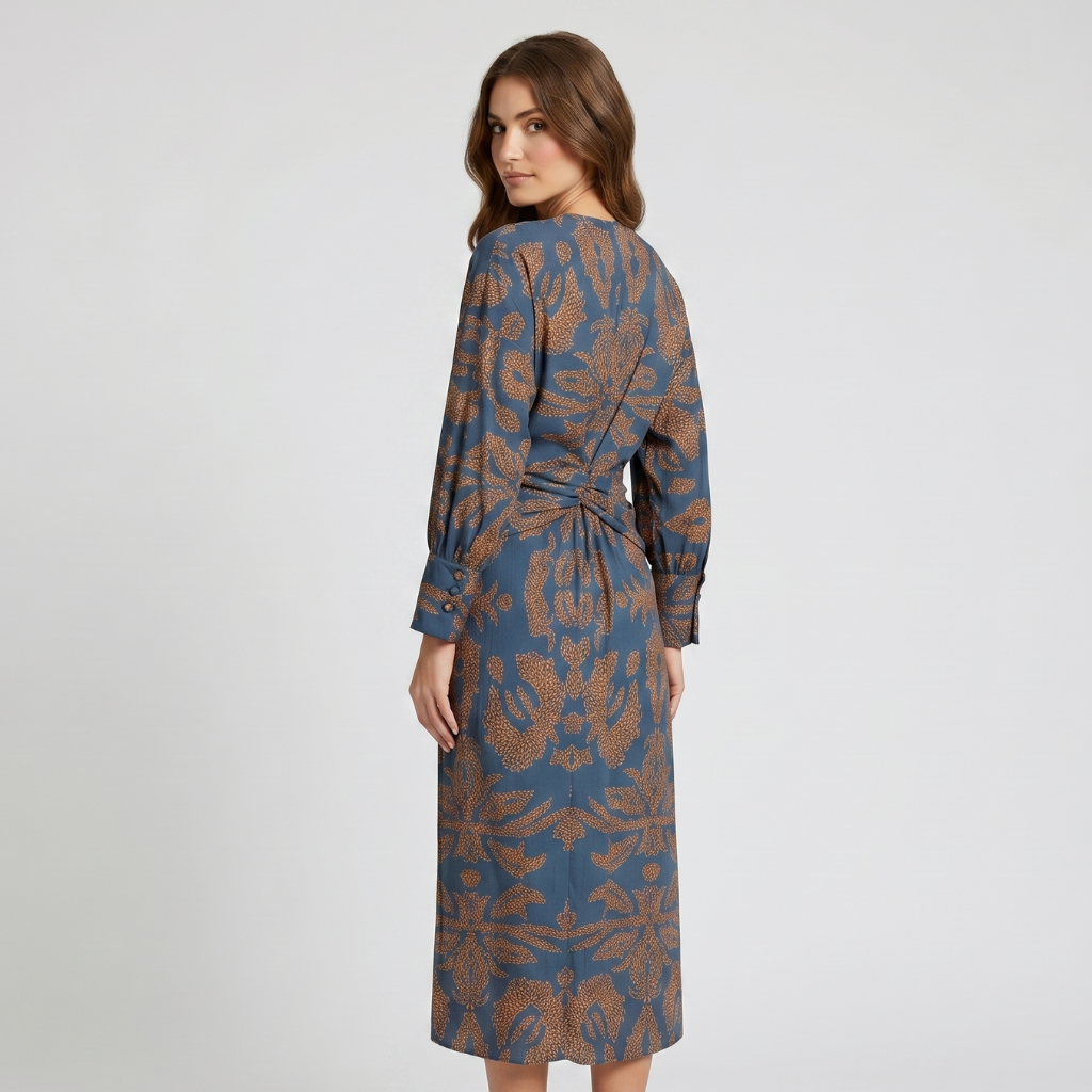 Coutivo - Robe Midi Femme Polyester Imprimé Confort Coupe Ample Casual
