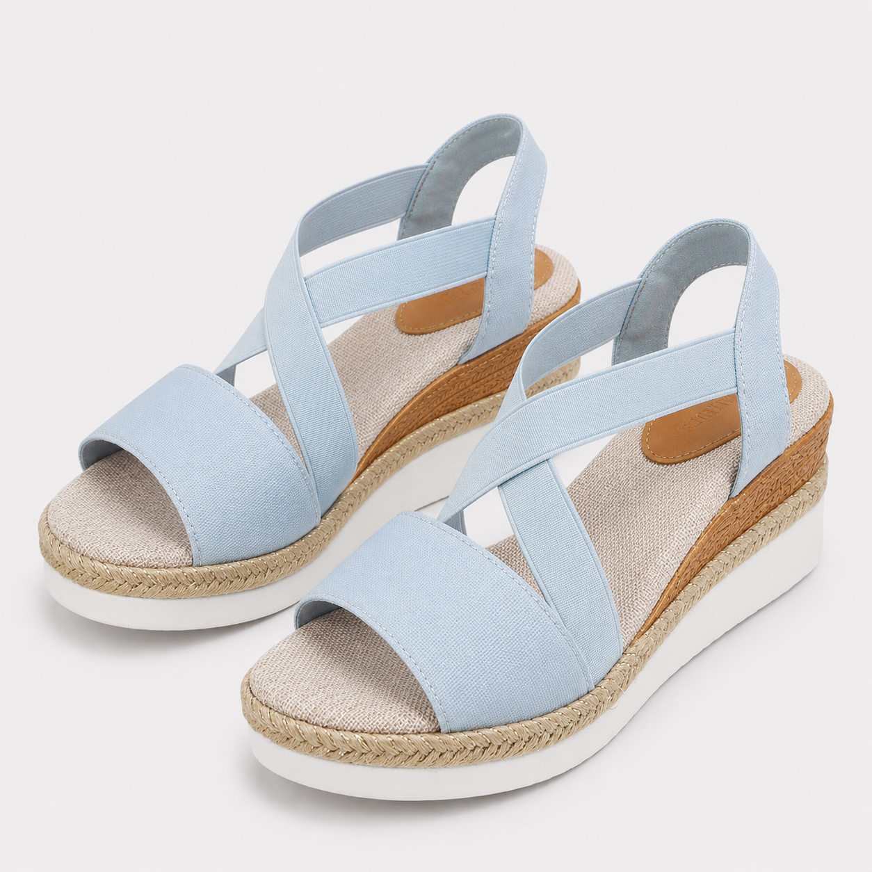 Coutivo - Sandales Femme Compensées Brides Élastiques Confort Léger Style Moderne Élégant