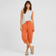 Coutivo - Pantalon Femme Lin Longueur Genou Taille Élastique Confort Léger Style Décontracté