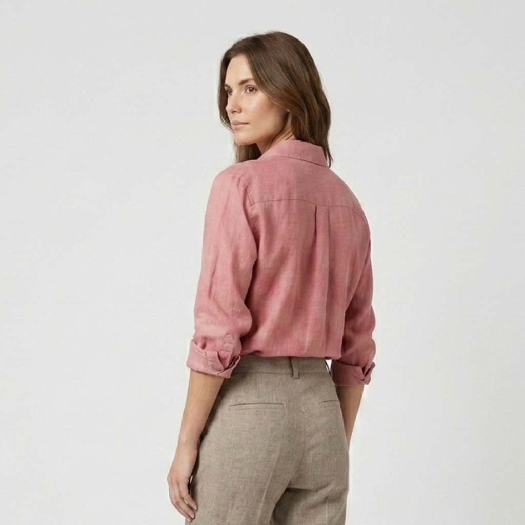 Coutivo - Blouse Femme Coton Lin Manches Longues Coupe Décontractée Élégante