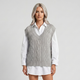 Coutivo - Gilet Femme Maille Texturée Sans Manches Coupe Oversize